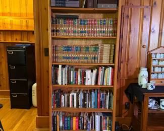Full set, 54 Volumes of Great Books and the Great Ideas Program. In excellent condition. 7ft, Sturdy Bookcase, and an assortment of other books, Bibles, and Vintage books.