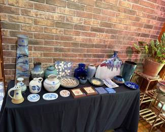 Pottery by many local artists. There’s also two pieces by Charles Smith from Mobile, Alabama. His pottery is featured at the Smithsonian art museum in a permanent collection.