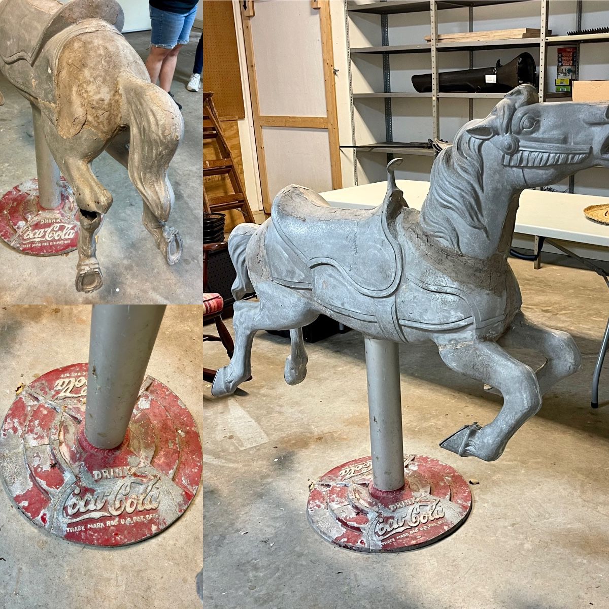 Vintage Carousel Horse With Coca - Cola Base