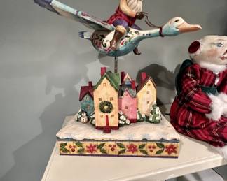 Jim Shore Santa flying goose village figurine tree topper