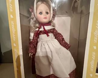 Vintage Effanbee prairie doll, colonial dress, NIB