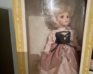 Effanbee vintage doll, NIB, floral pink dress