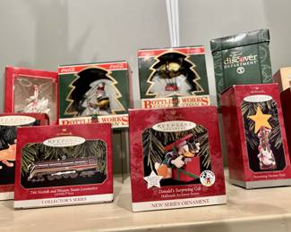 Hallmark Keepsake ornaments lot, Coca-Cola, Disney, Lionel boxed