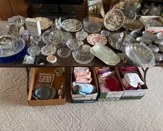 Vintage Crystal and Silver trays