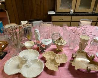 Glassware and serving dishes