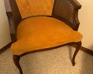 Vintage Mid Century Modern Barrel Back gold/yellow chair