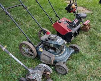 Gas Tiller, Mower, Edger And Snow Thrower
