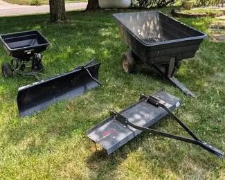 Craftsman Plow with Lawn Tractor Attachments and Wagon