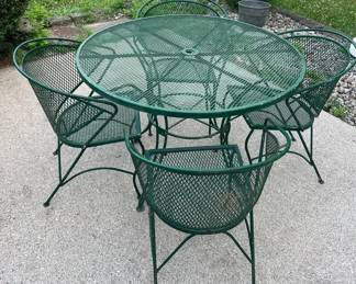 Green Wrought Iron Patio Set