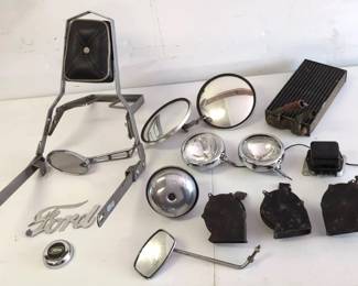 Motorcycle Backrest Headlights, Chrome Side Mirror, Auto Accessories, Horns, Vintage