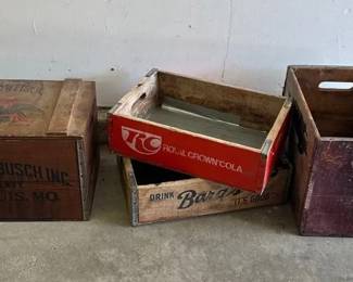 RC Cola, Baths, AnheuserBusch Vintage Wooden Crates