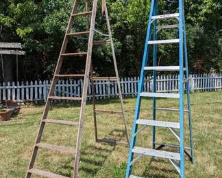 Werner 8 Fiberglass Stepladder Wooden A Frame Ladder