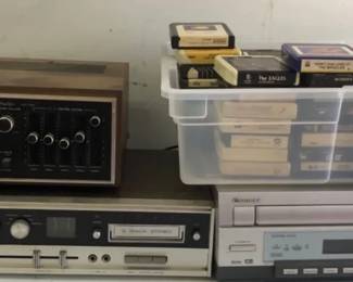 Pioneer Dvd Player And Realistic 8 Track Steep Player W VHS Tapes