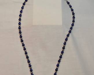Tiffany And Copmany Lapis And Sterling Necklace