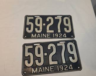 Maine 1924 License Plates B