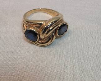 14k Gold With Sapphires Ring