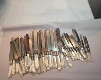 Mother Of Pearl Handle And Sterling Accented Silve...