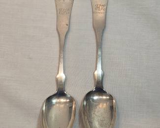 Pair Of Coin Silver Spoons Made By Griswold