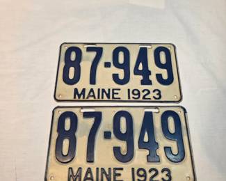 Maine 1923 License Plates 