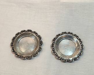 2 Small Sterling Silver Plates
