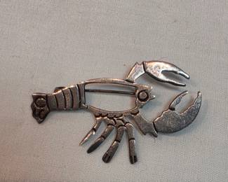 Sterling Silver Lobster Pin