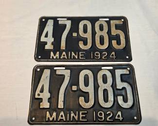 Maine 1924 License Plates A