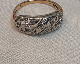 14k Gold Ring With Teeny Diamonds