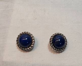 Tiffany And Company Lapis And Sterling Earrings