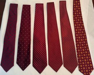Lot of 6 Mens Designer Silk NecktiesBrooks Brothers, Brooks Basics, Raphael, Meeting Street