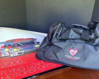2006 Signed Flying Lizard Motorsports Poster and Duffel Bag