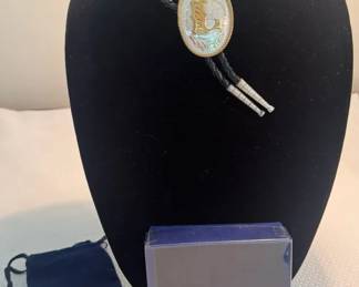 Montana Silversmiths Western Bolo Tie Alaskas Iditarod 25th Anniversary Belt Buckle Lot
