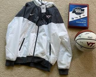 Virginia Tech Windbreaker XXL, And Signed VT Logo NCAA Signed Basketball