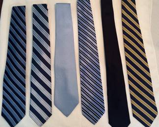 Designer Mens Silk Tie Lot of 6 Brooks Brothers, Sid Mashburn Nautica