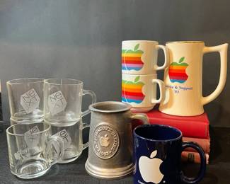 Vintage Apple Computer NeXT Logo Mug and Stein Lot 9 Pcs