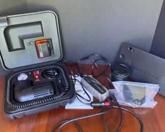 Porsche Accessories Lot Battery Charger, Compressor, And More