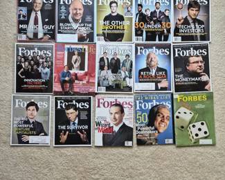 Forbes Magazines Lot 15 Issues, 1970, 2000s Marc Andreessen, 30 Under 30, Sir Richard Branson MORE