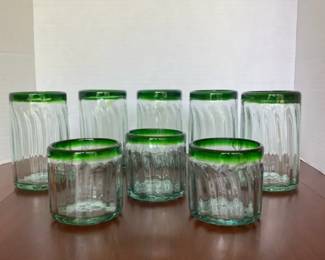 Vintage Mexican HandBlown Glass Set