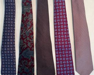 Lot of 5 Mens Designer Silk NecktiesSid Mashburn, Brooks Brothers, Bert Pulitzer