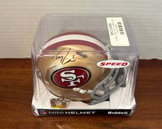 Authenticated Trey Lance Signed San Francisco 49ers Mini Riddell Helmet