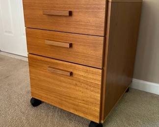 Faarup Mobelfabrik Danish Modern Teak Rolling Cabinet Nightstand MCM