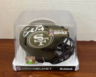 PSA Authenticated Brock Purdy Signed Salute to Service San Francisco 49ers Mini Helmet