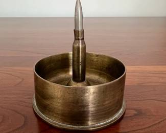 Trench Art Ashtray Crafted from Brass Ammunition Casings