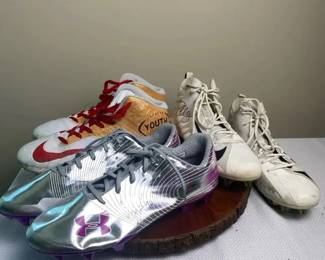 Signed And Unsigned Football Cleats, Under Armour, Nike