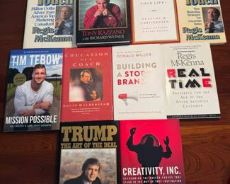 12 Signed Business, Leadership  Sports Books Lot  Trump, Tim Tebow, Creativity Inc., Clayton Chris