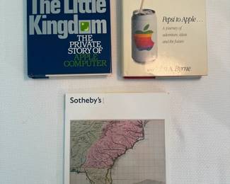 Apple Computer Book Lot  Sothebys Catalog, Signed Odyssey, 1st Ed The Little Kingdom by Moritz