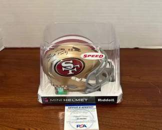 Authenticated Brock Purdy Signed San Francisco 49ers Mini Riddell Helmet