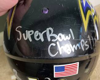  03 Super Bowl 2013 Game Worn Baltimore Ravens Helmet, Kelechi Osemele Signed