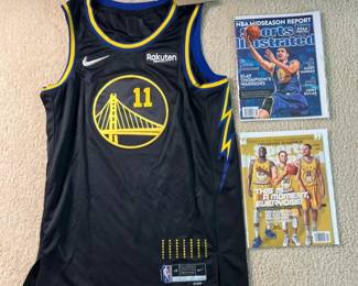 Authenticated Klay Thompson Signed Golden State Warriors Nike City Edition Jersey W Two Magazines