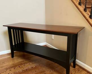 Ethan Allen Wood Entryway Console Table  TwoTone, Mission Style