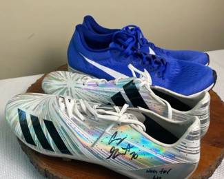 Garrett Greenfield Signed Combine Football Cleats and Running Shoes